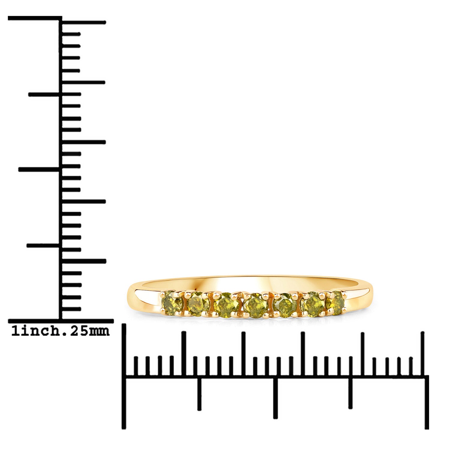 0.22 Carat Genuine Dark Yellow Diamond 14K Yellow Gold Ring I1-I2 on sale at MyriadMart