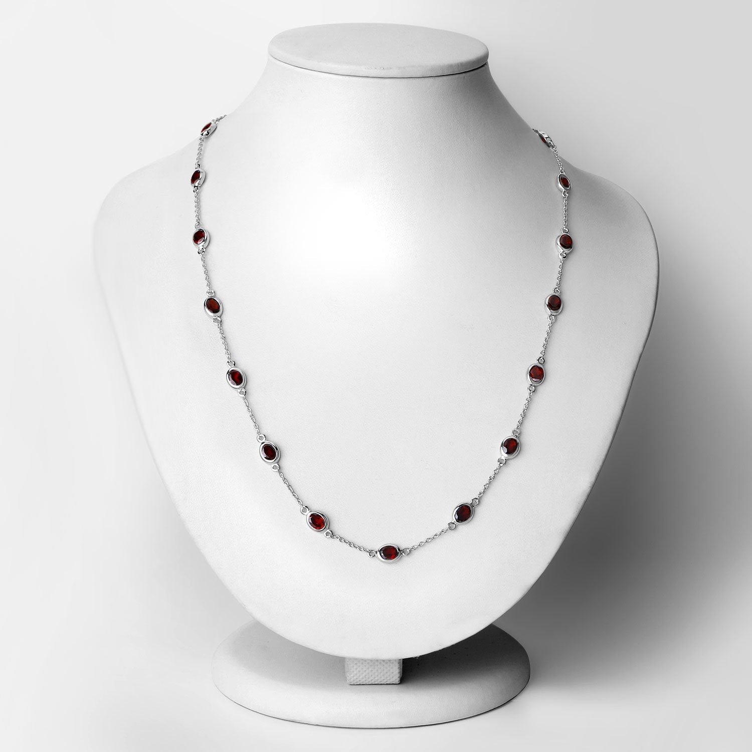 8.10 Carat Genuine Garnet .925 Sterling Silver Necklace on sale at MyriadMart