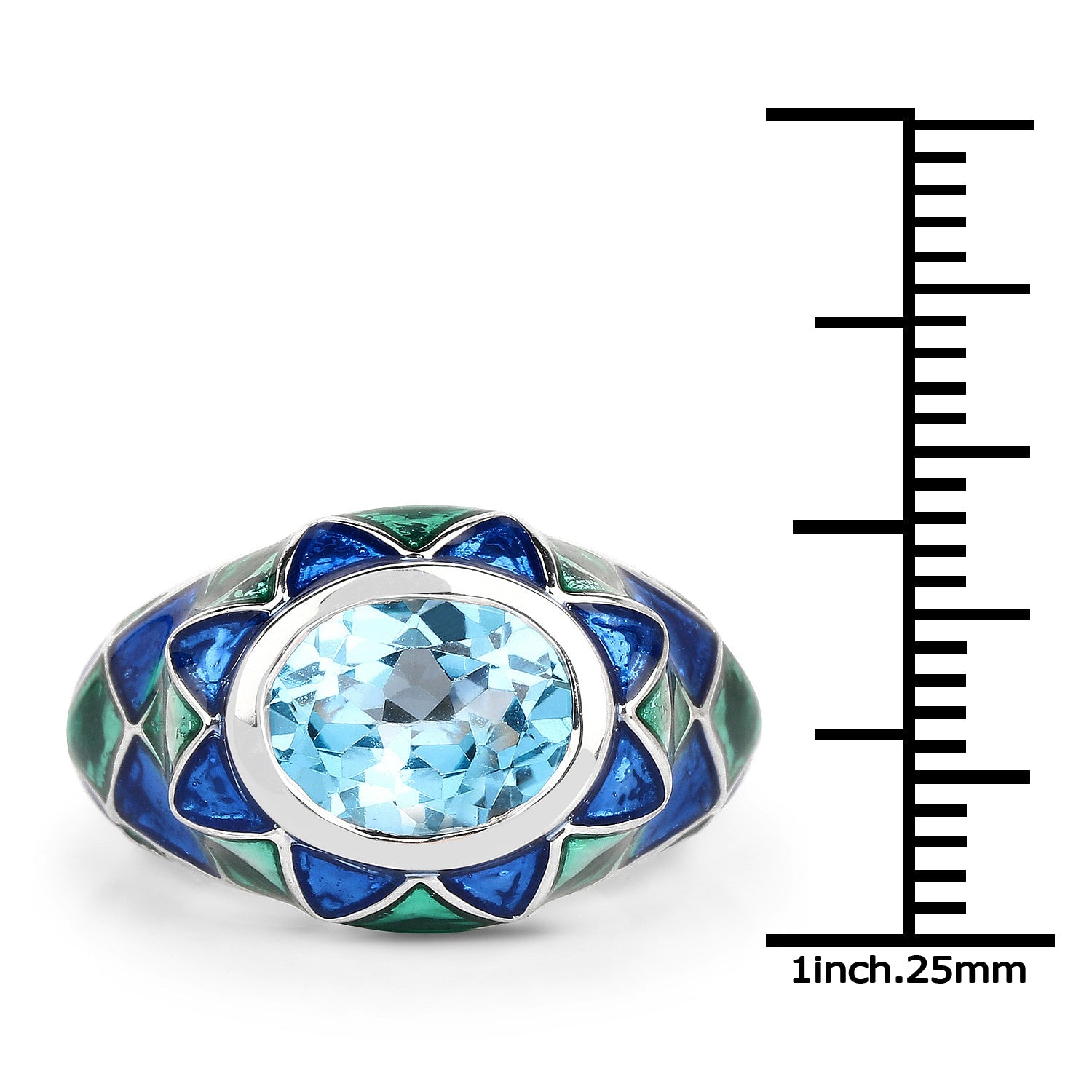 3.25 Carat Genuine Swiss Blue Topaz .925 Sterling Silver Ring on sale at MyriadMart