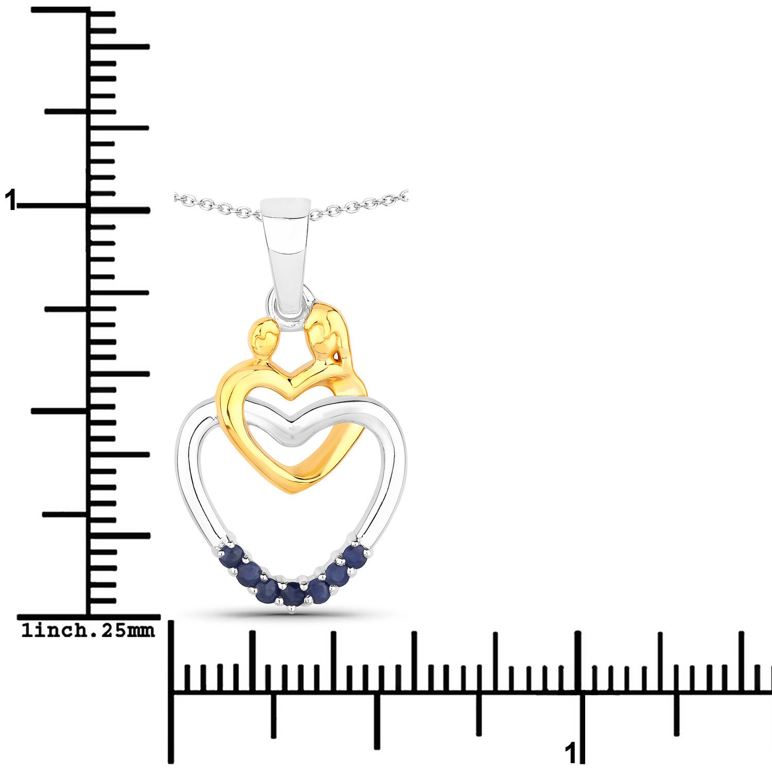 0.14 Carat Genuine Blue Sapphire .925 Sterling Silver Pendant on sale at MyriadMart