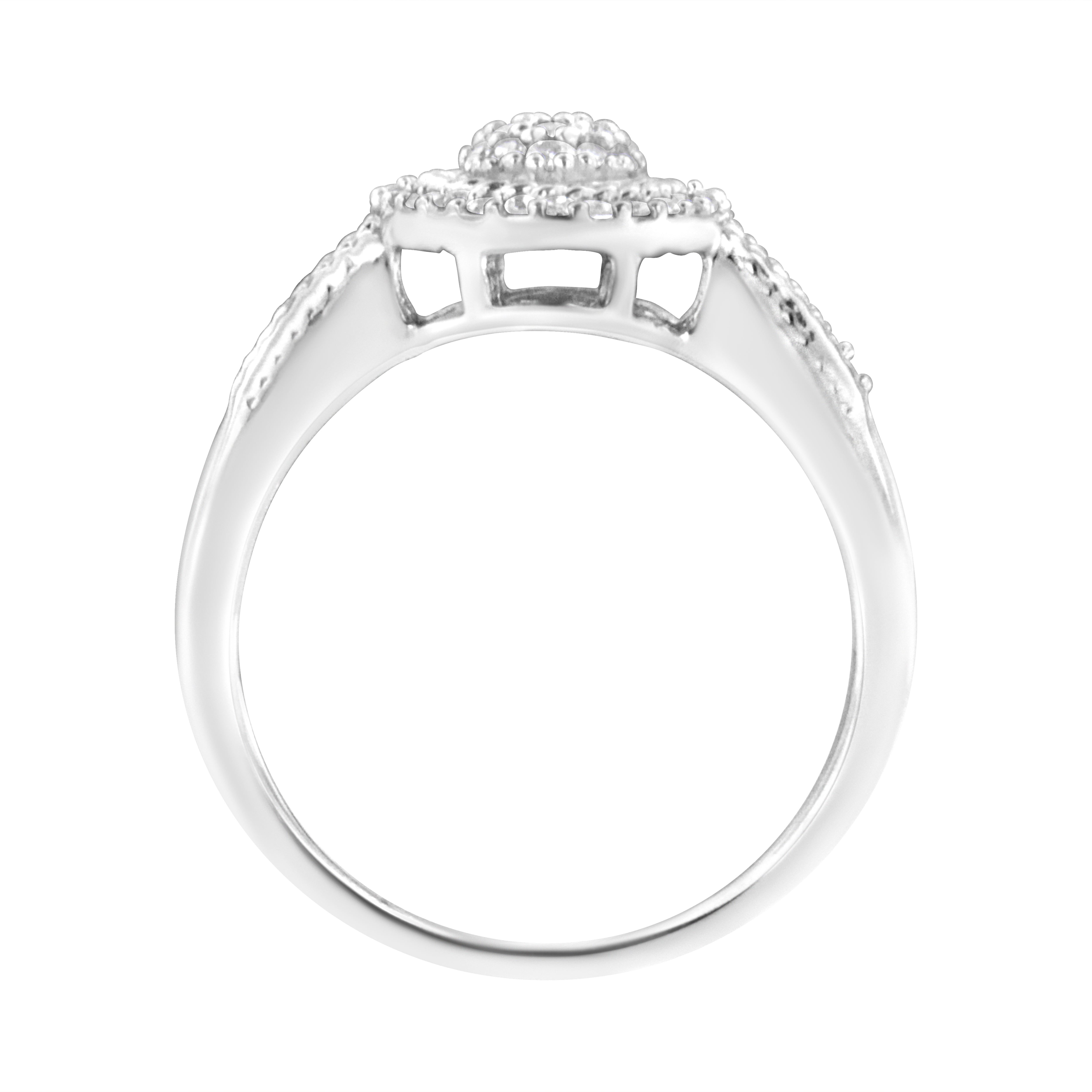 .925 Sterling Silver 1/3 Cttw Pave Set Round-Cut Diamond Braided Halo Cocktail Ring I-J Color, I2-I3 Clarity - Size 7 on sale at MyriadMart