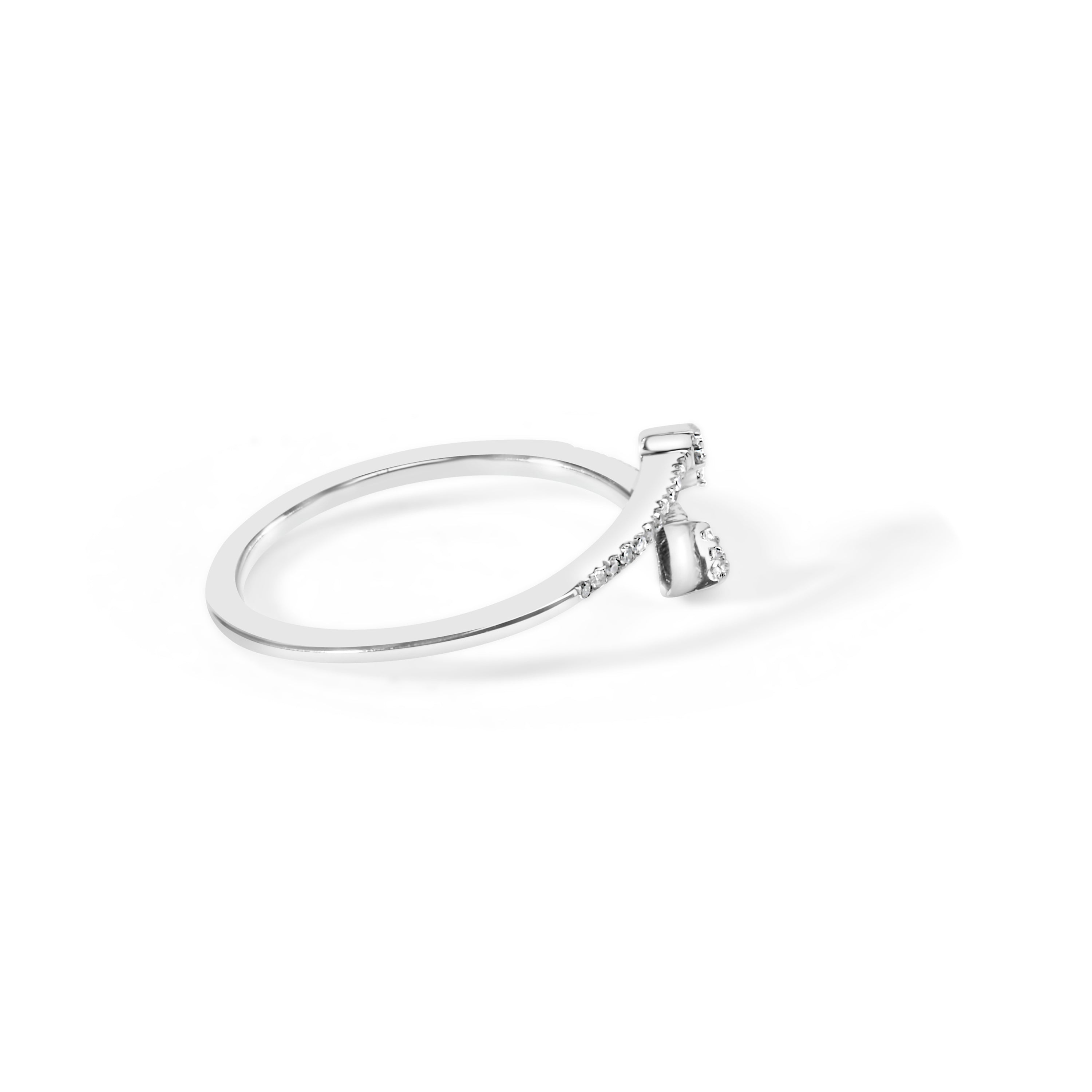 .925 Sterling Silver 1/5 Cttw Diamond Double Arrowhead Open Ring I-J Color, I2-I3 Clarity - Ring Size 6 on sale at MyriadMart