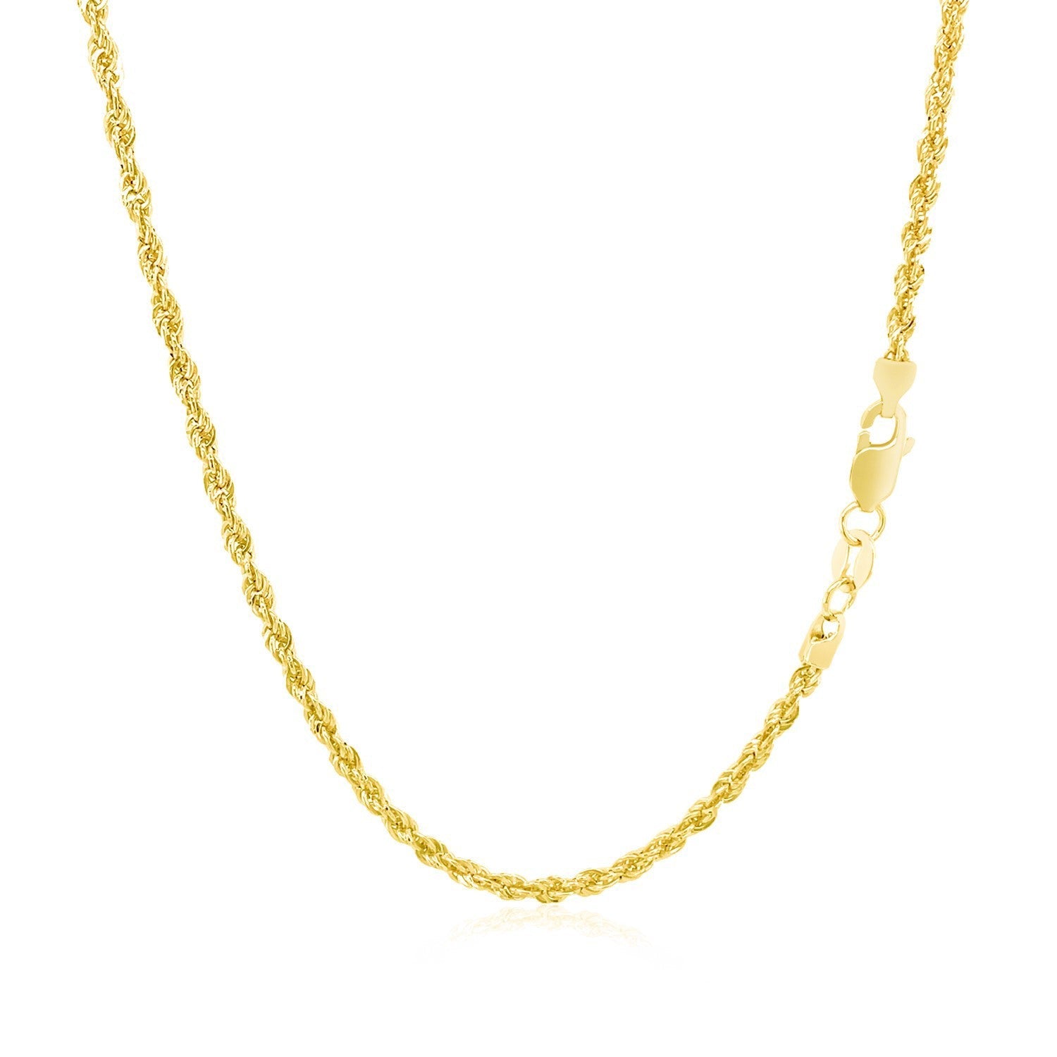 2.0mm 14k Yellow Gold Light Rope Chain on sale at MyriadMart