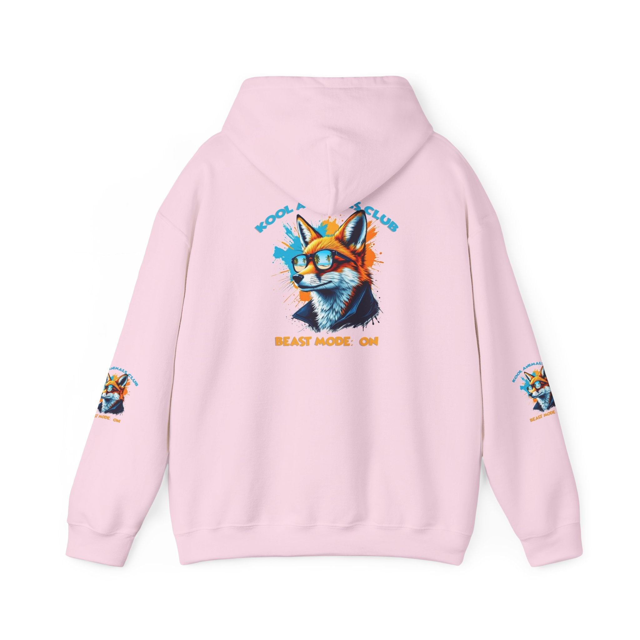 Kool Animals Club Hoodie with Cool Fox in Sunglasses and ‘Beast Mode On’ Design, Unisex Sweatshirt for Animal Lovers, Casual Streetwear, Perfect Gift for Holidays on sale at MyriadMart