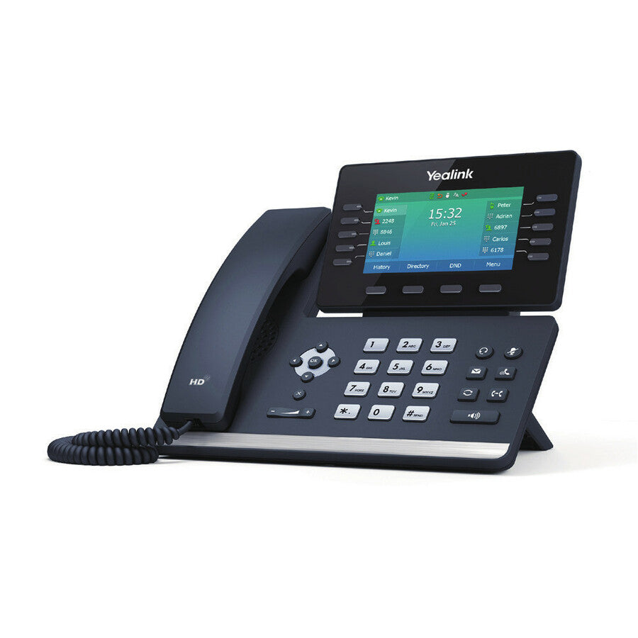 Yealink SIP-T54W IP Phone - Corded/Cordless - Corded/Cordless - Bluetooth, Wi-Fi - Wall Mountable, Desktop - Classic Gray