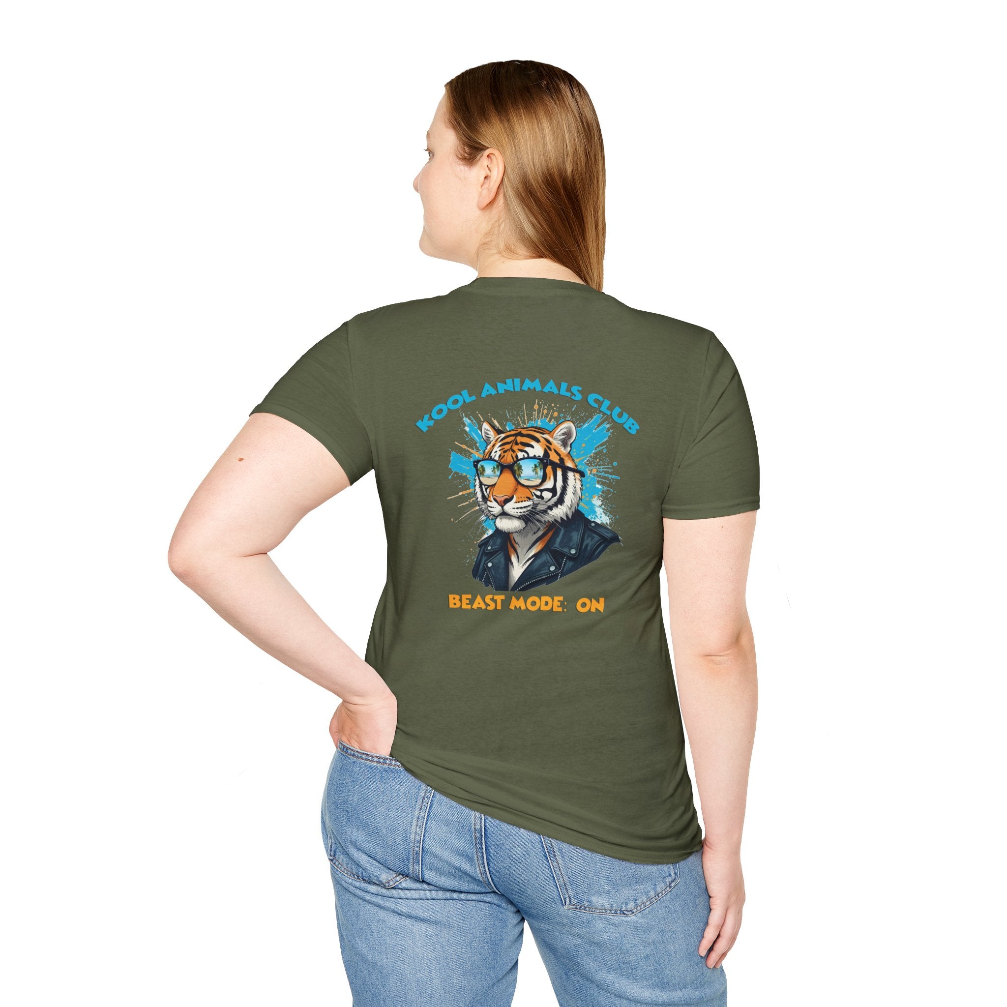 Kool Animals Club Tee, Beast Mode Unisex T-Shirt, Fun Graphic Tee, Animal Lover Gift, Cool Casual Wear, Cool Tiger on sale at MyriadMart