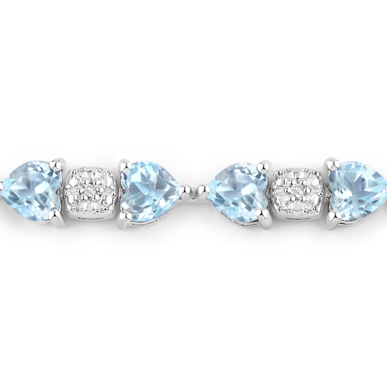 11.10 Carat Genuine Blue Topaz and White Diamond .925 Sterling Silver Bracelet on sale at MyriadMart