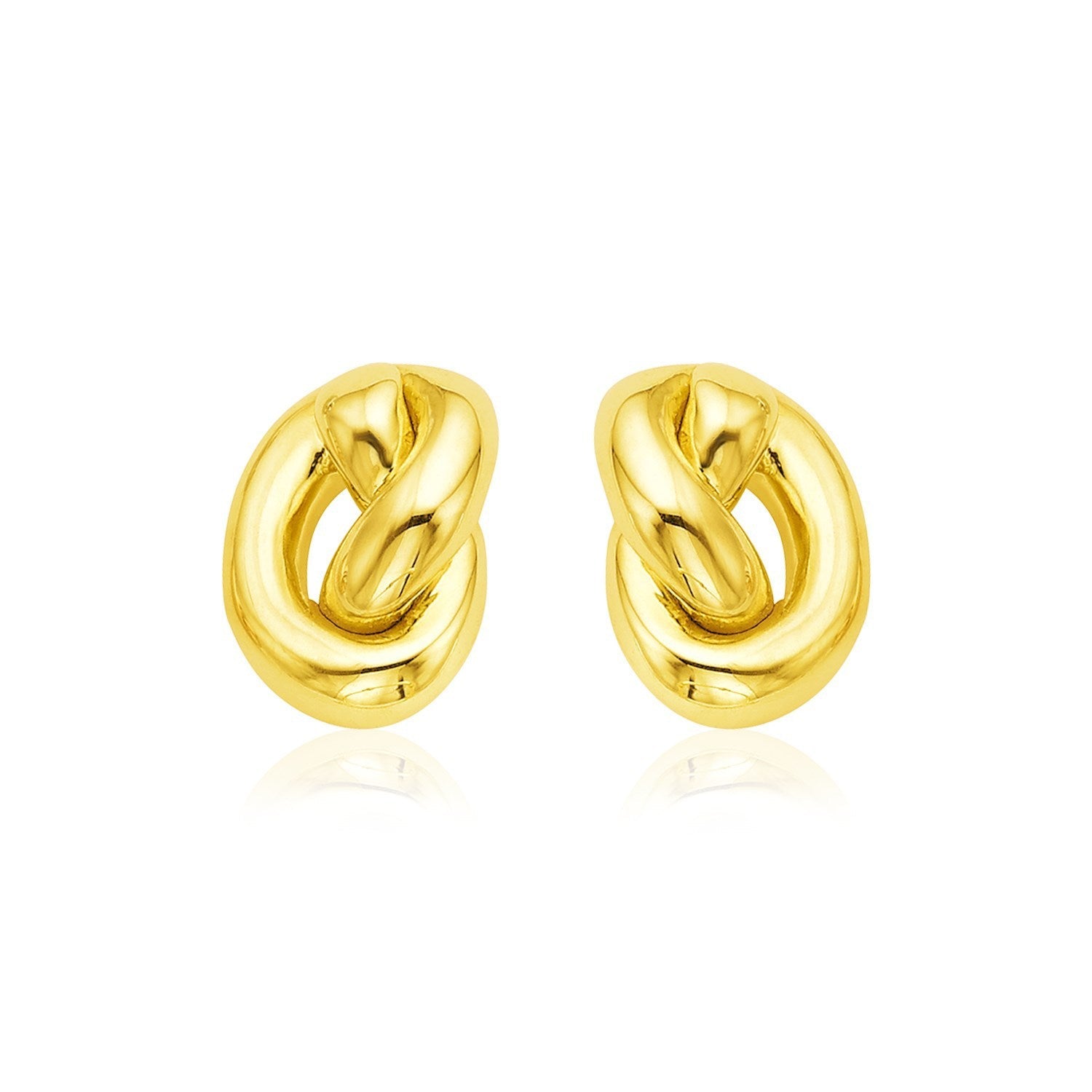 14k Yellow Gold Polished Knot Earrings on sale at MyriadMart