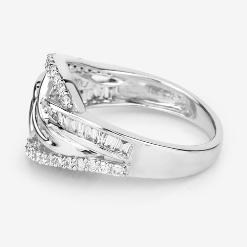 0.72 Carat Genuine White Diamond 14K White Gold Ring E-F-G Color, VS-SI Clarity on sale at MyriadMart
