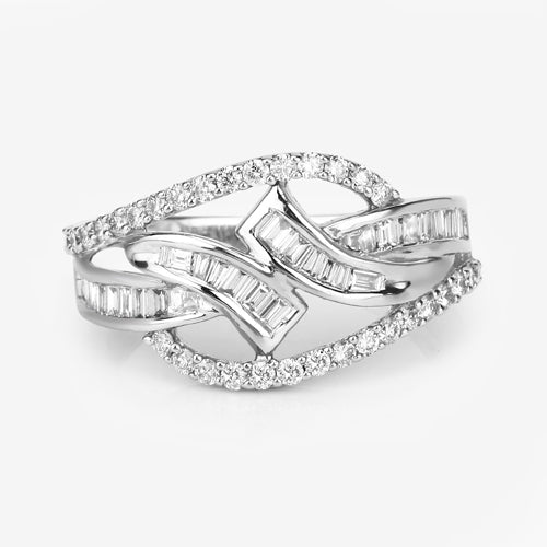 0.72 Carat Genuine White Diamond 14K White Gold Ring E-F-G Color, VS-SI Clarity on sale at MyriadMart