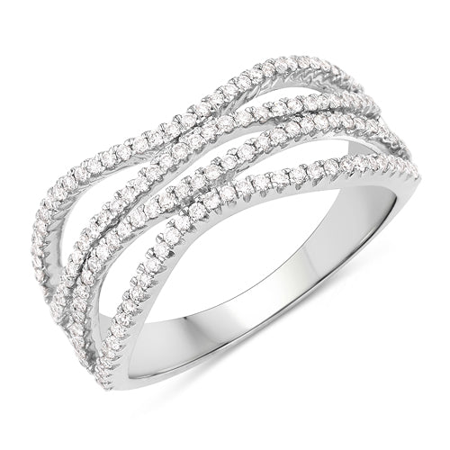 0.46 Carat Genuine White Diamond 14K White Gold Ring F-G Color, SI Clarity on sale at MyriadMart