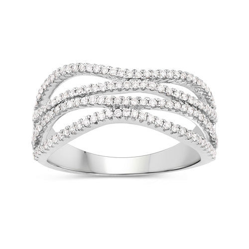 0.46 Carat Genuine White Diamond 14K White Gold Ring F-G Color, SI Clarity on sale at MyriadMart