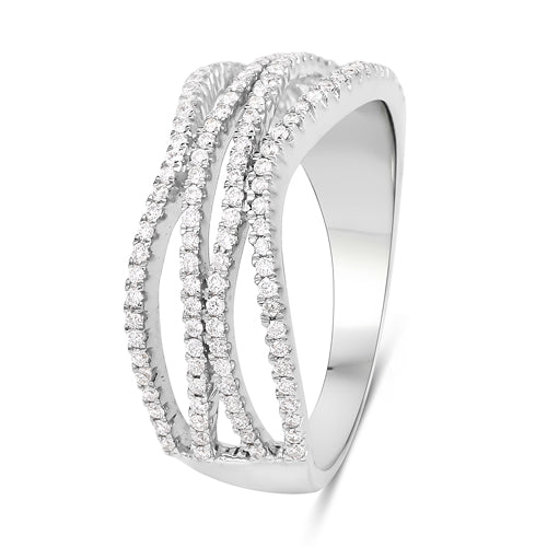 0.46 Carat Genuine White Diamond 14K White Gold Ring F-G Color, SI Clarity on sale at MyriadMart