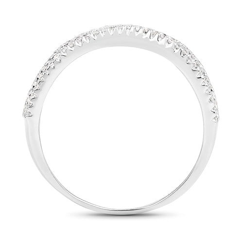 0.46 Carat Genuine White Diamond 14K White Gold Ring F-G Color, SI Clarity on sale at MyriadMart