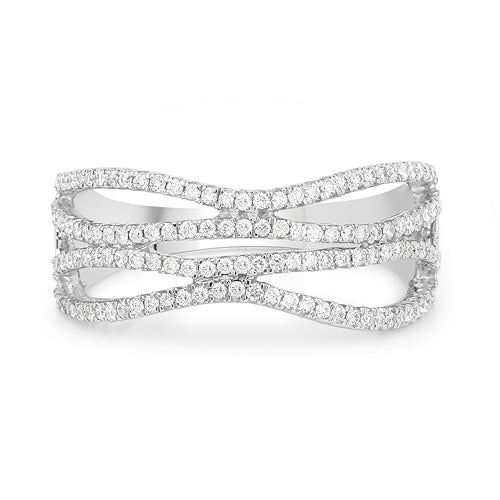 0.46 Carat Genuine White Diamond 14K White Gold Ring F-G Color, SI Clarity on sale at MyriadMart