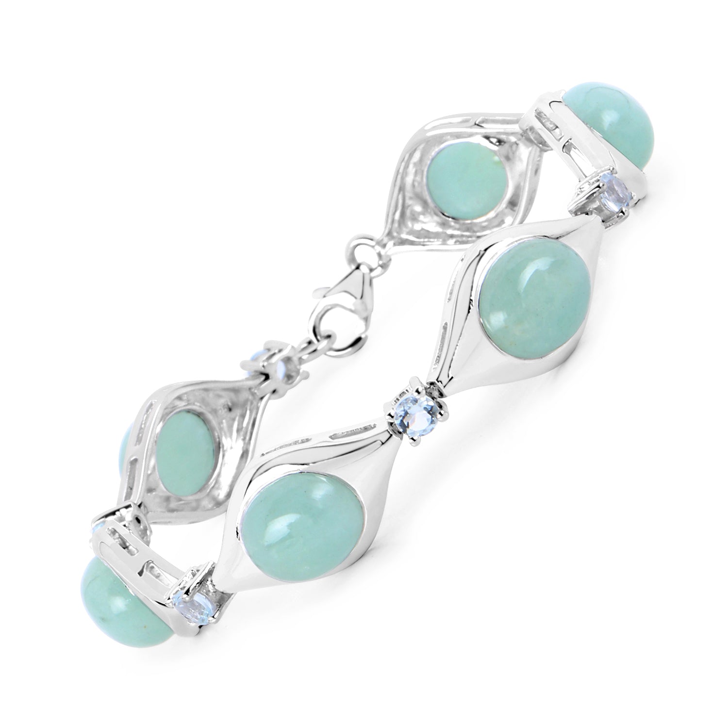 39.72 Carat Genuine Aquamarine .925 Sterling Silver Bracelet on sale at MyriadMart