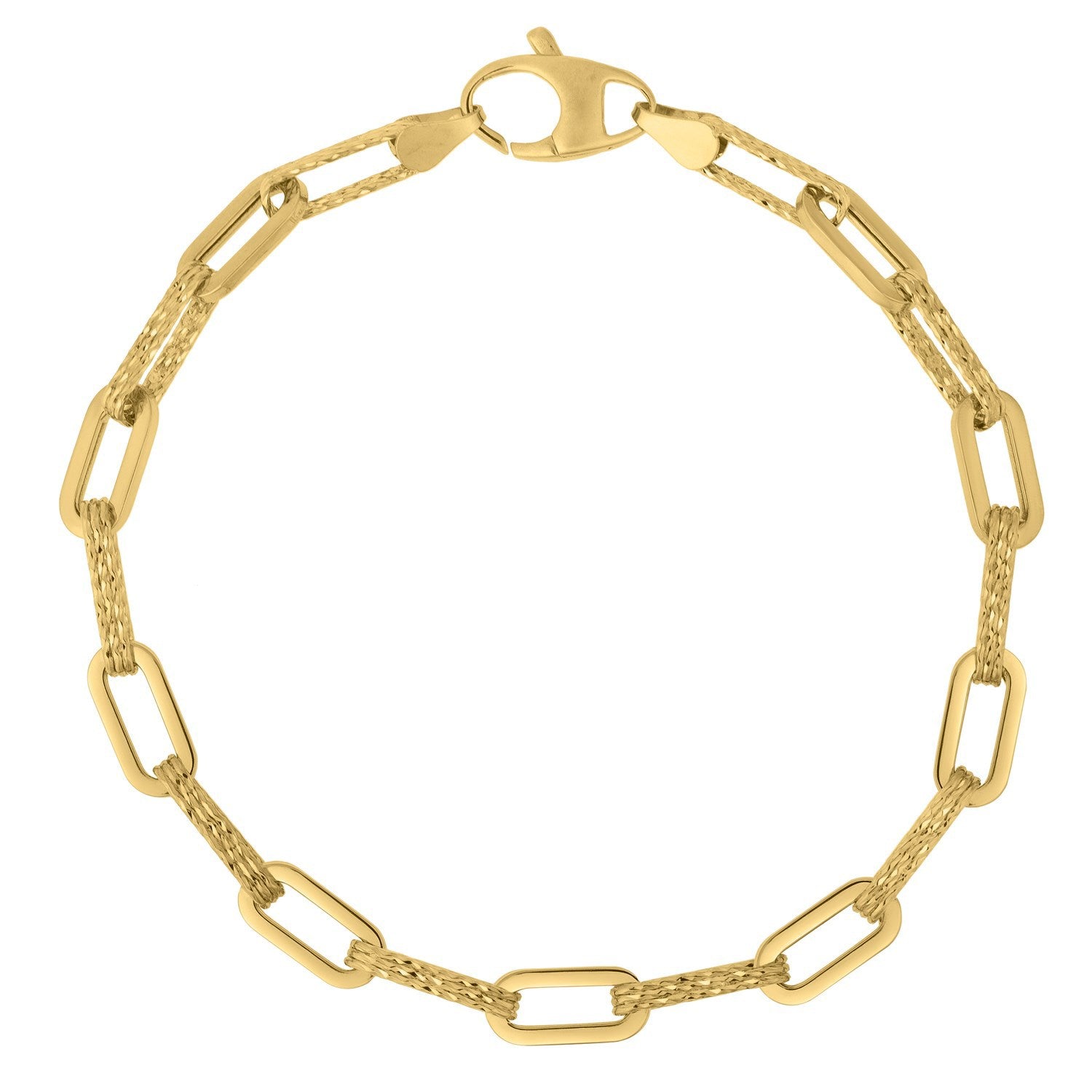 14k Yellow Gold Diamante Paperclip Chain Bracelet 4.00 mm on sale at MyriadMart