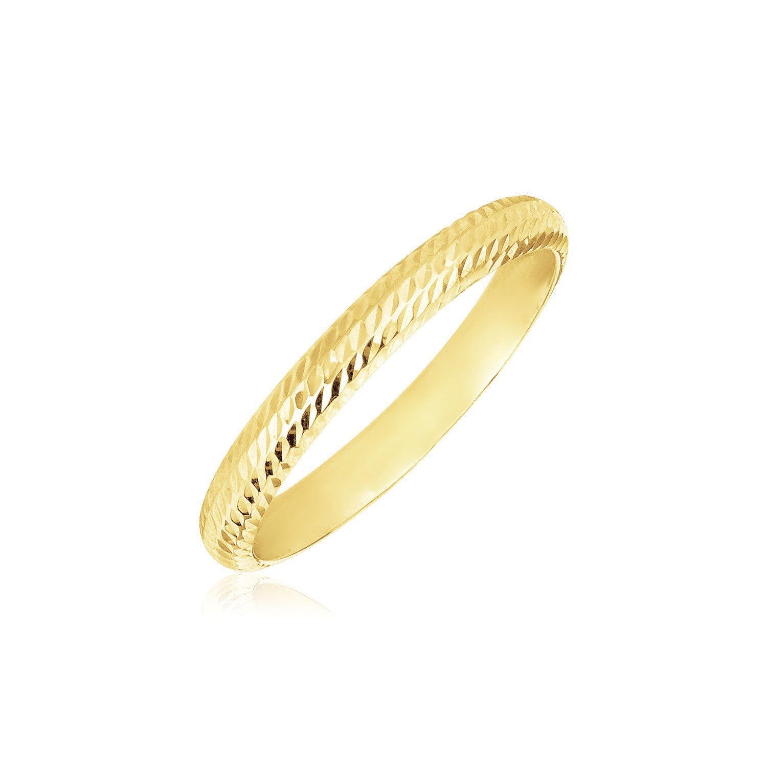 14k Yellow Gold Textured Comfort Fit Wedding Band on sale at MyriadMart