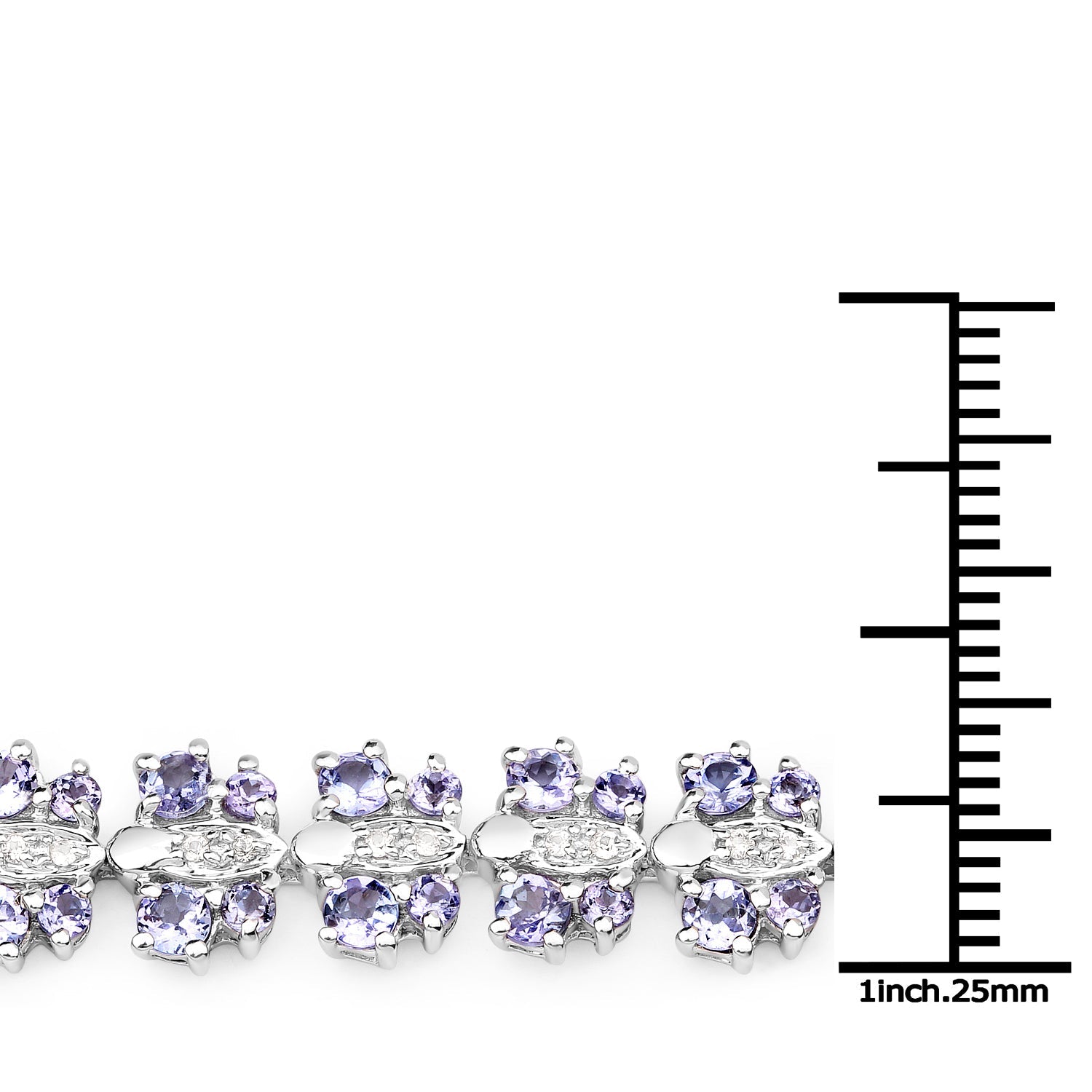 7.02 Carat Genuine Tanzanite and White Sapphire .925 Sterling Silver Bracelet on sale at MyriadMart