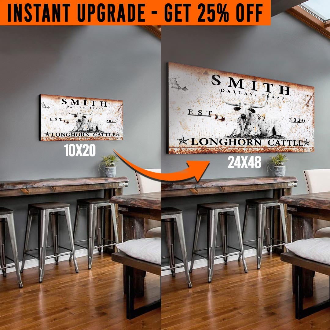Upgrade Your 'Long Horn' Style 1 Canvas To 24x48 Inches on sale at MyriadMart