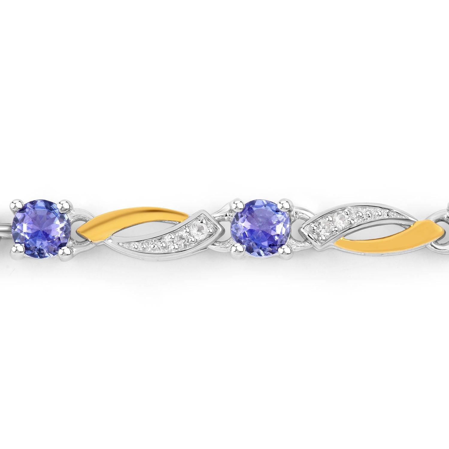 0.77 Carat Genuine Tanzanite and White Sapphire .925 Sterling Silver Bracelet on sale at MyriadMart