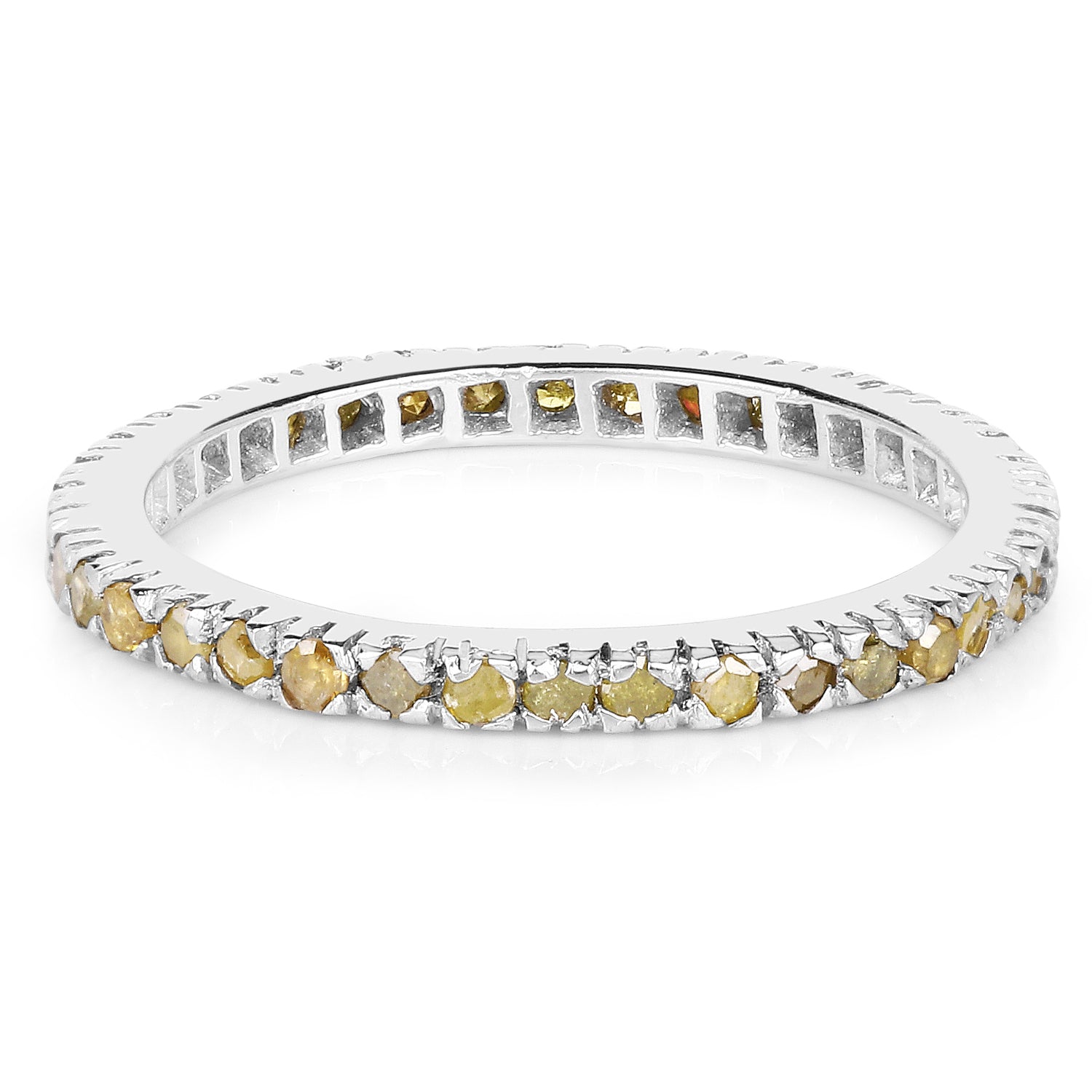 0.57 Carat Genuine Yellow Diamond .925 Sterling Silver Ring on sale at MyriadMart