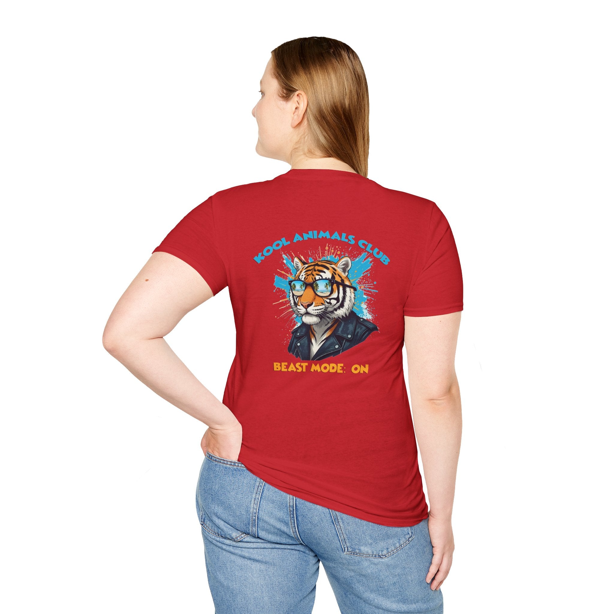 Kool Animals Club Tee, Beast Mode Unisex T-Shirt, Fun Graphic Tee, Animal Lover Gift, Cool Casual Wear, Cool Tiger on sale at MyriadMart