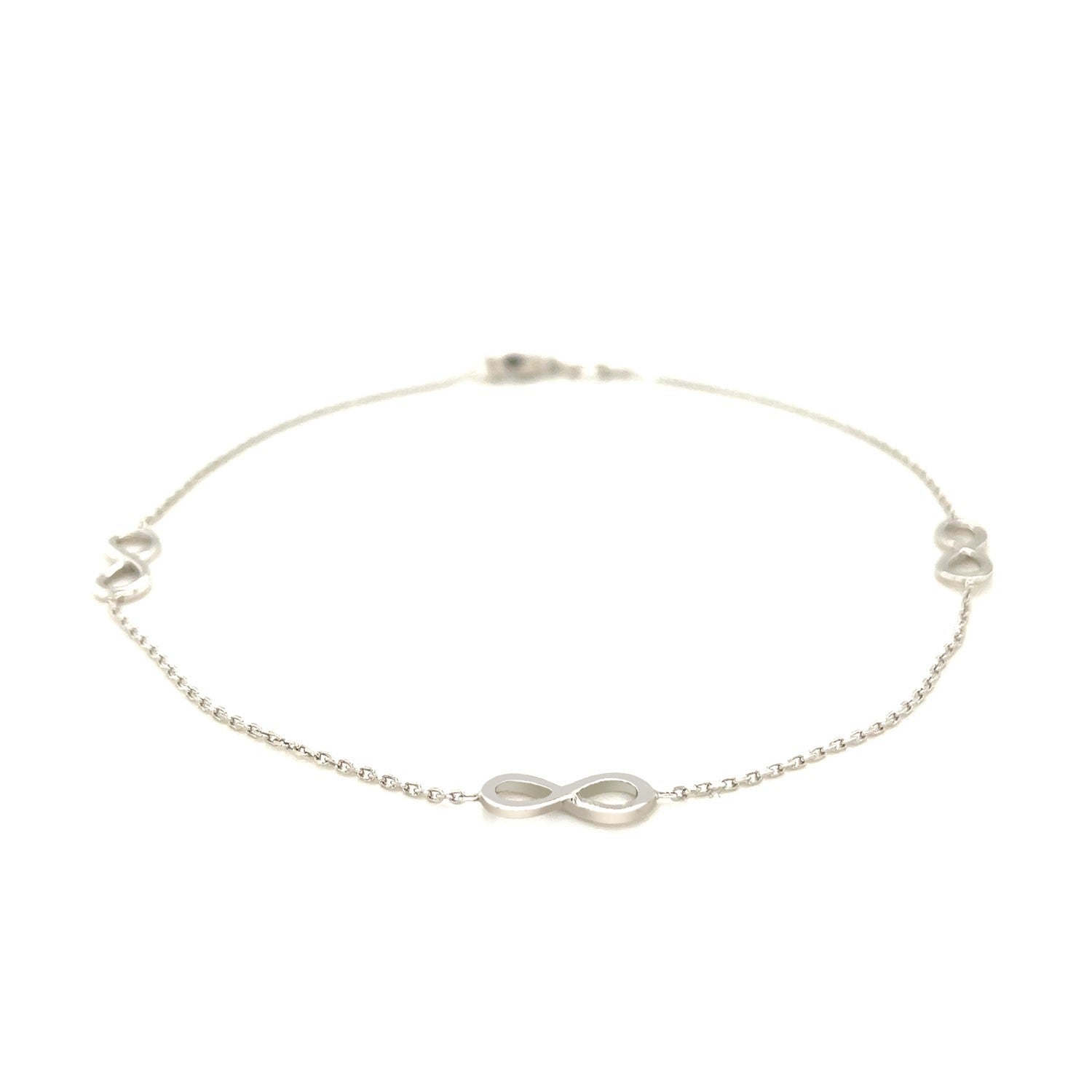 Sterling Silver Anklet with Infinity Symbols on sale at MyriadMart