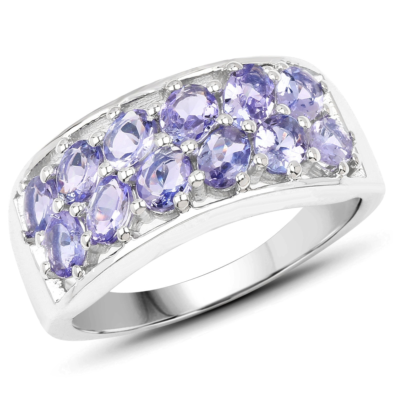 2.04 Carat Genuine Tanzanite .925 Sterling Silver Ring on sale at MyriadMart