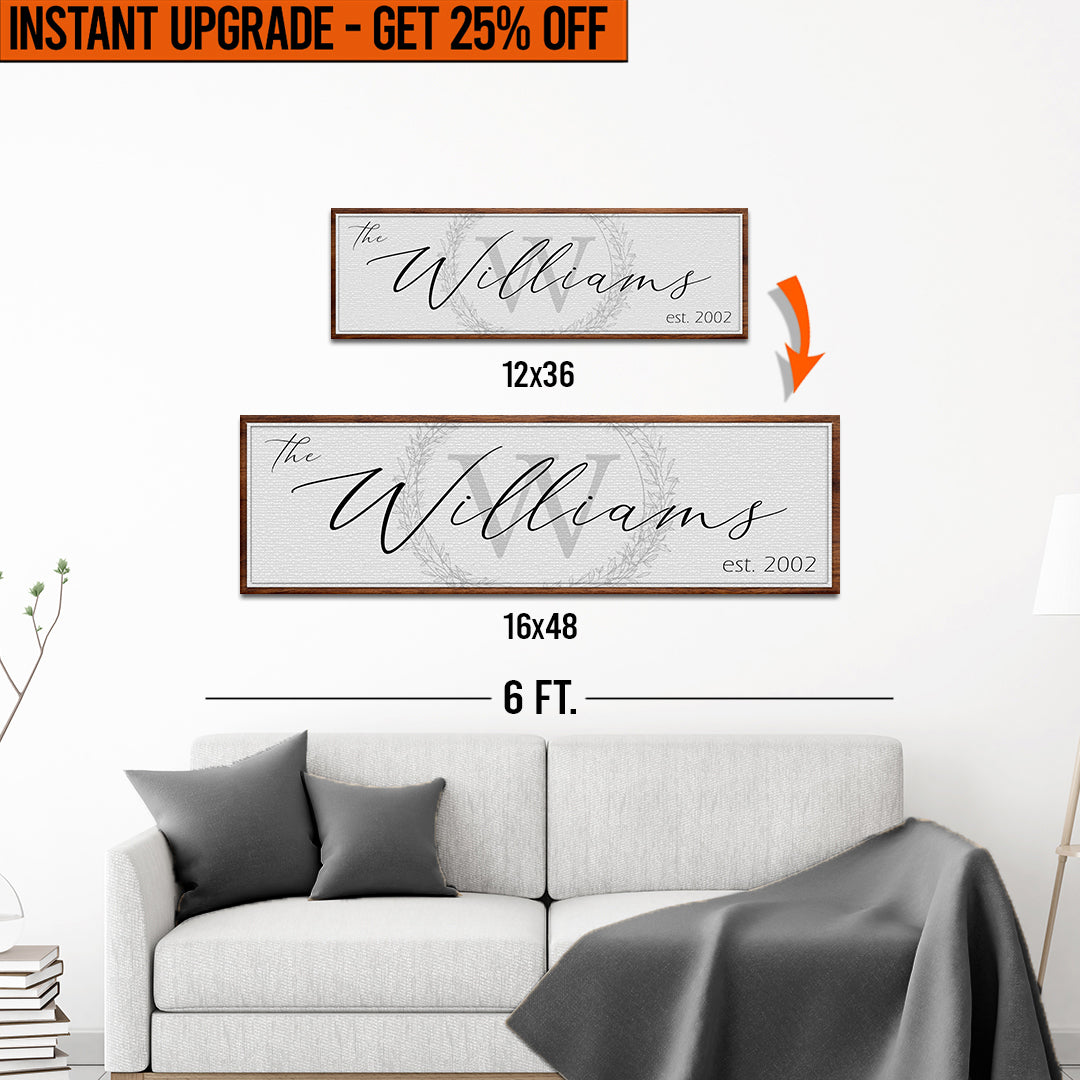 Upgrade Your 12x36 Inches 'Family Sign' Style 1 Canvas To 16x48 Inches on sale at MyriadMart