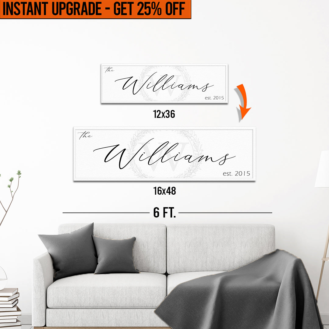 Upgrade Your 12x36 Inches 'Family Sign' Style 2 Canvas To 16x48 Inches on sale at MyriadMart