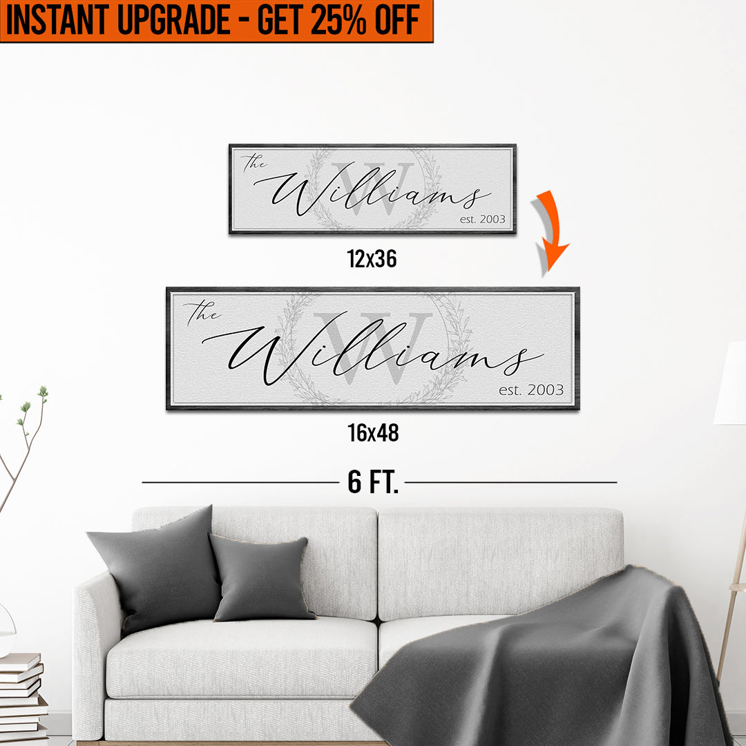 Upgrade Your 12x36 Inches 'Family Sign' Style 3 Canvas To 16x48 Inches on sale at MyriadMart
