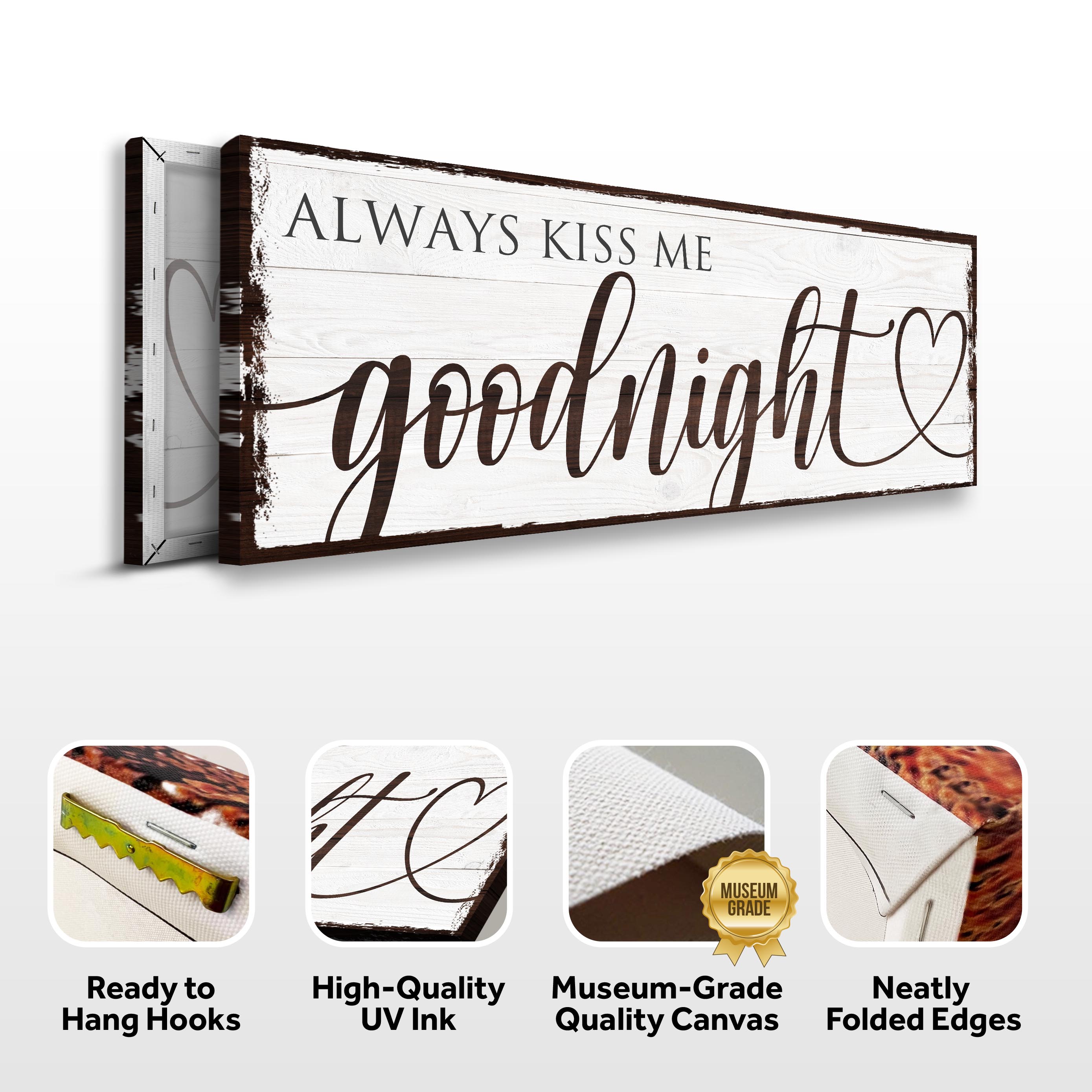 Always Kiss Me Goodnight Sign VII on sale at MyriadMart