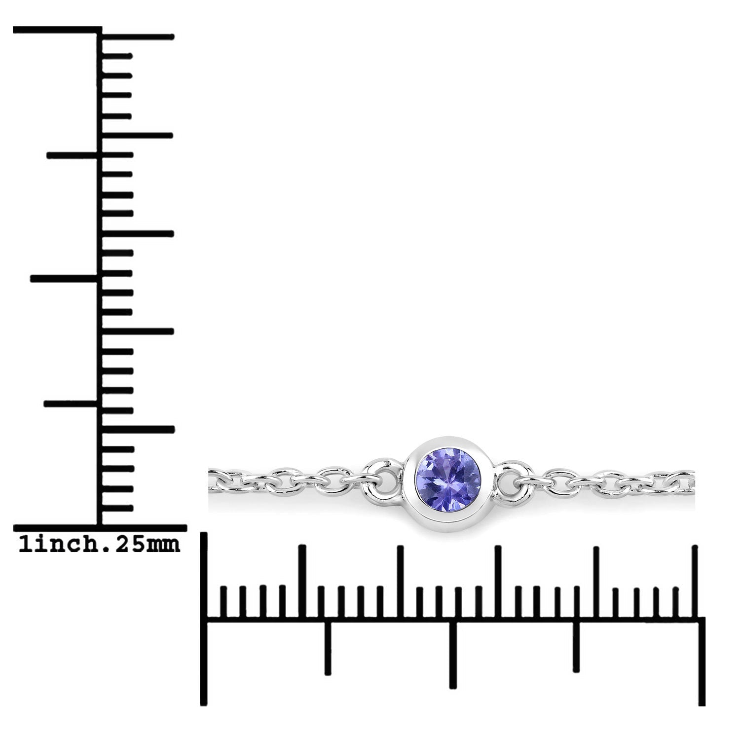0.50 Carat Genuine Tanzanite .925 Sterling Silver Bracelet on sale at MyriadMart