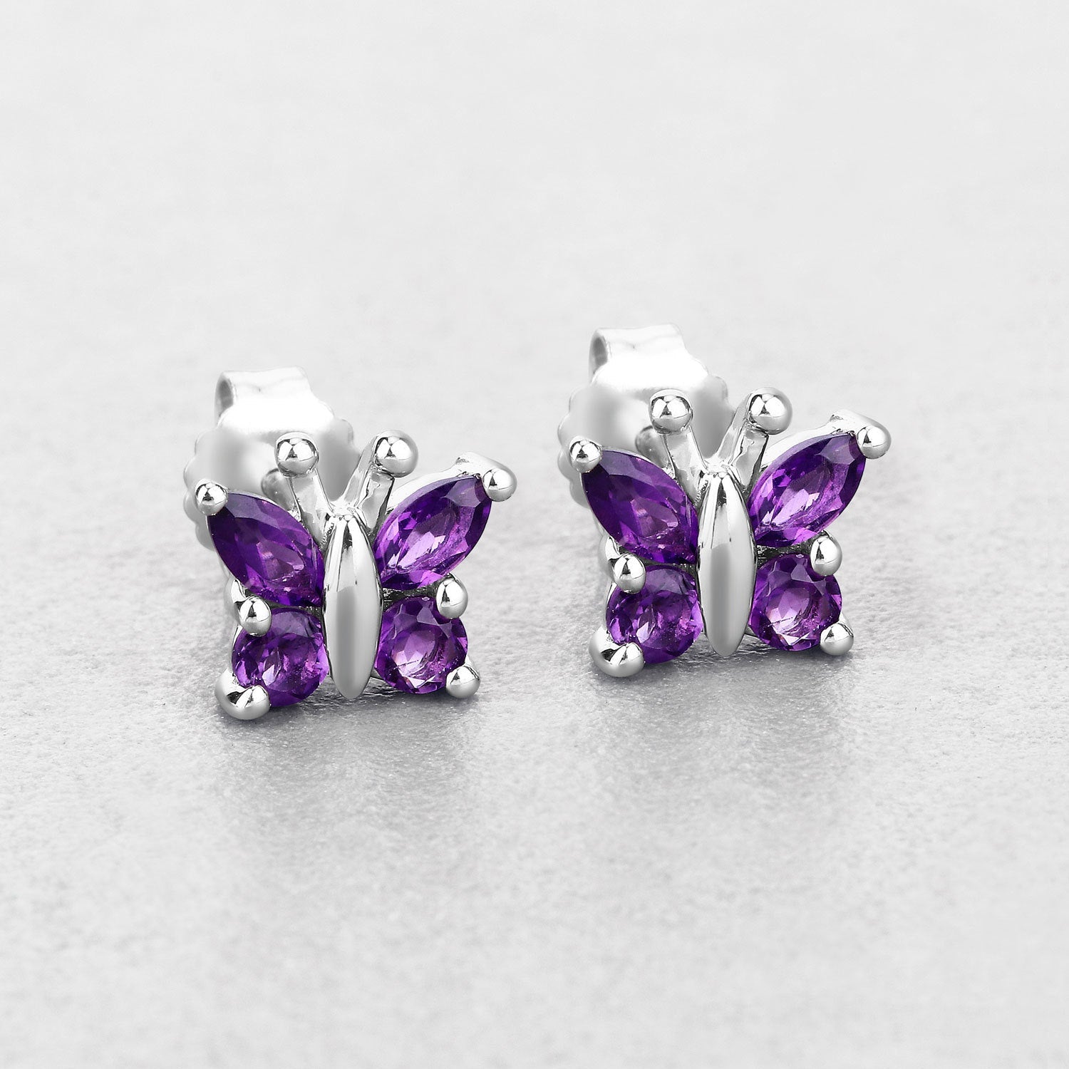 1.00 Carat Genuine Amethyst .925 Sterling Silver Earrings on sale at MyriadMart