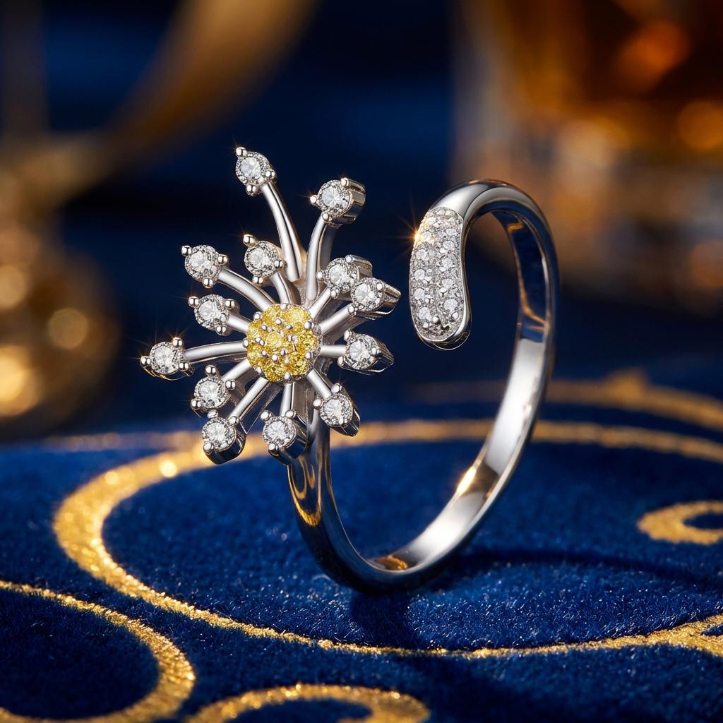 925 Sterling Silver Ring with Plated Platinum and Pavé Setting CZ on sale at MyriadMart