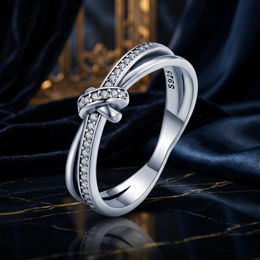 S925 Sterling Silver Oxidized Pavé Setting CZ Ring Size 6 for Women on sale at MyriadMart