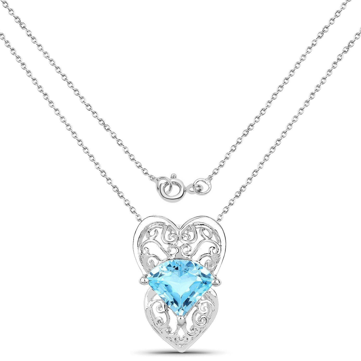 4.65 Carat Genuine Swiss Blue Topaz .925 Sterling Silver Pendant on sale at MyriadMart