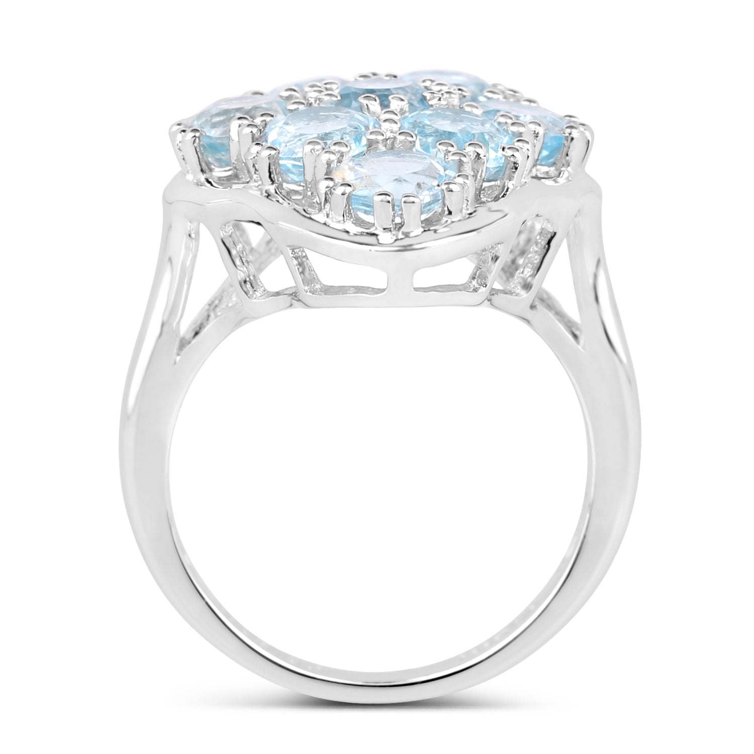 5.40 Carat Genuine Blue Topaz .925 Sterling Silver Ring on sale at MyriadMart