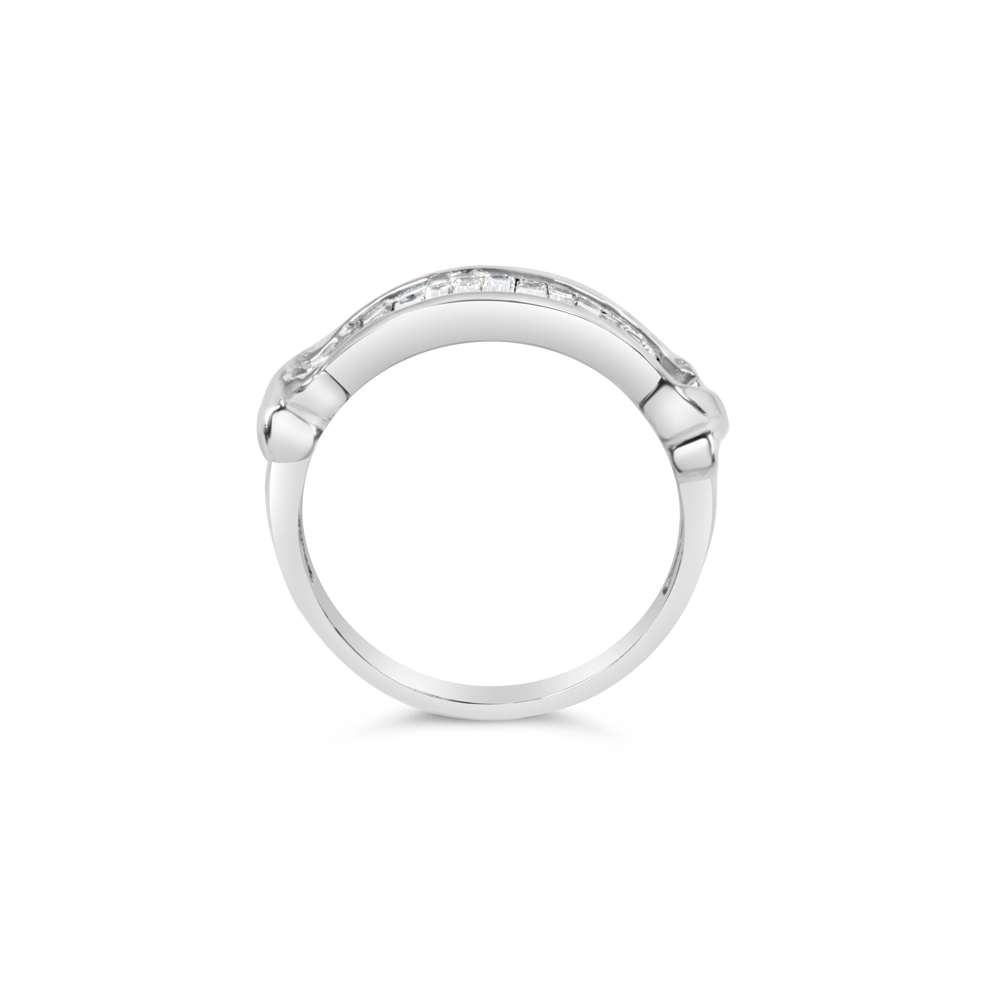 .925 Sterling Silver 1/2 Cttw Baguette Cut Diamond Channel Set X-Station Wedding Ring H-I Color, I1-I2 Clarity - Size 6-1/2 on sale at MyriadMart