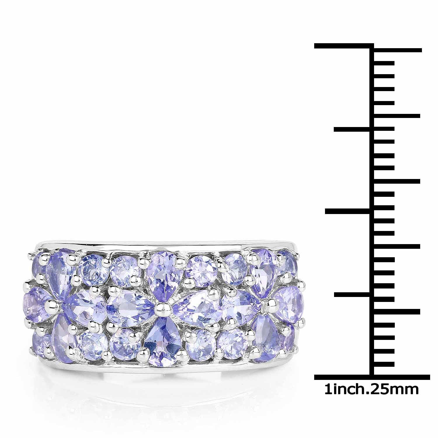 2.52 Carat Genuine Tanzanite .925 Sterling Silver Ring on sale at MyriadMart