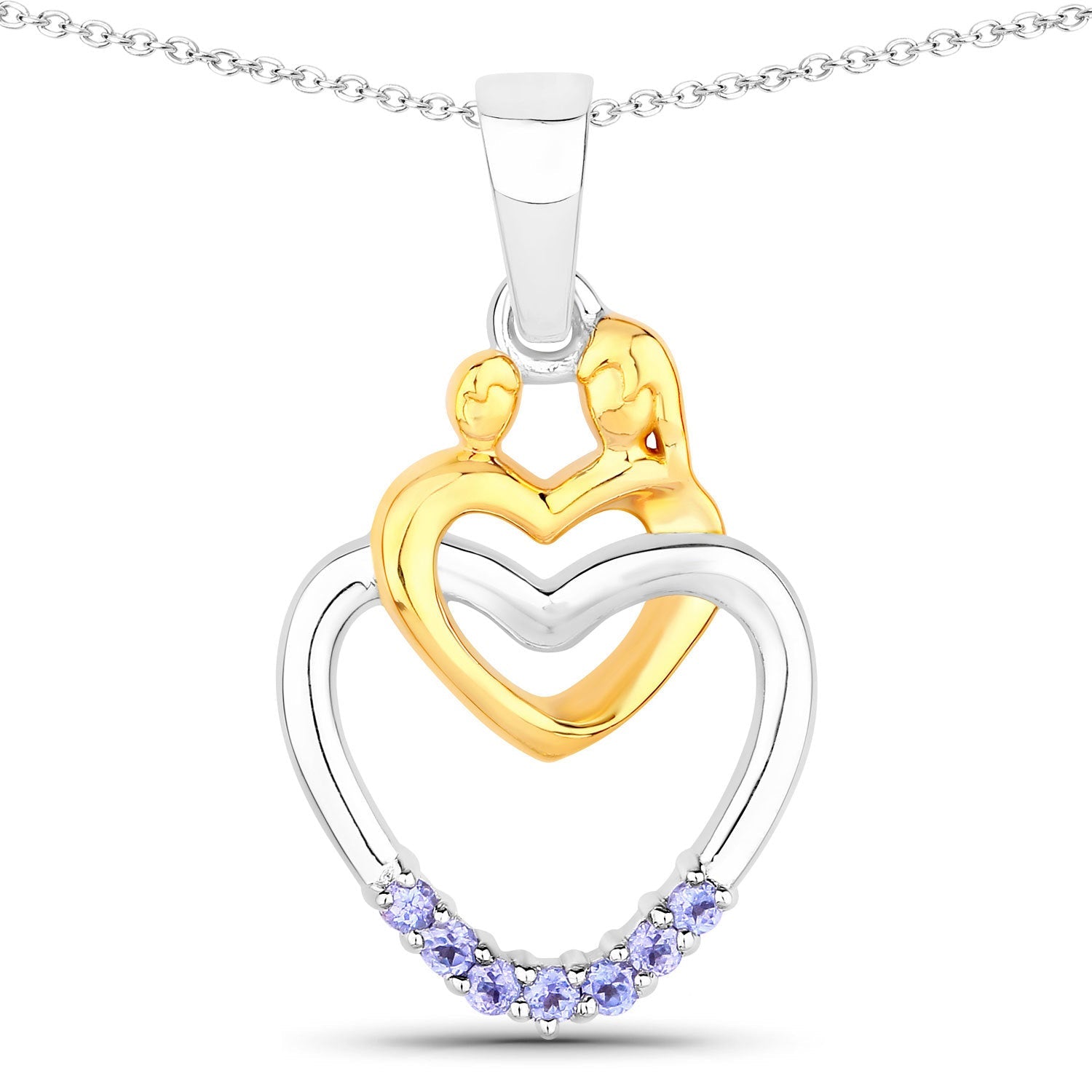 0.14 Carat Genuine Tanzanite .925 Sterling Silver Pendant on sale at MyriadMart