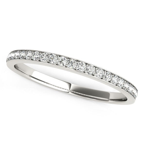 14k White Gold Prong Setting Round Diamond Wedding Band 1/5 cttw on sale at MyriadMart