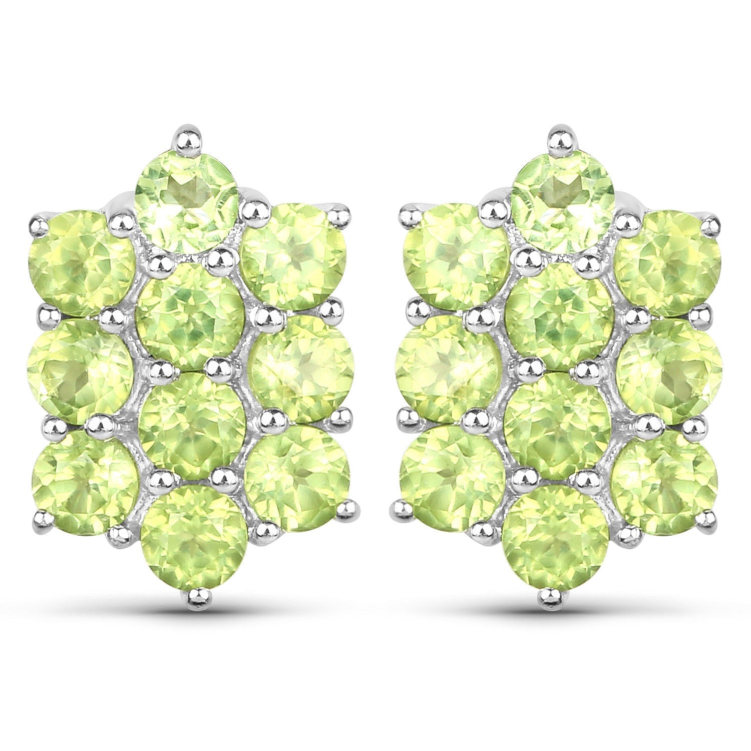 6.80 Carat Genuine Peridot .925 Sterling Silver 3 Piece Jewelry Set Ring, Earrings, and Pendant w/ Chain on sale at MyriadMart