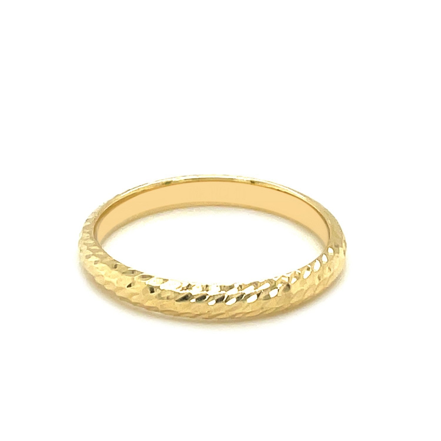 14k Yellow Gold Textured Comfort Fit Wedding Band on sale at MyriadMart