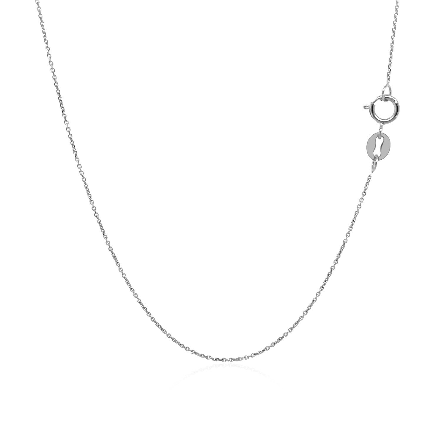 14k White Gold Cable Link Chain 0.5mm on sale at MyriadMart