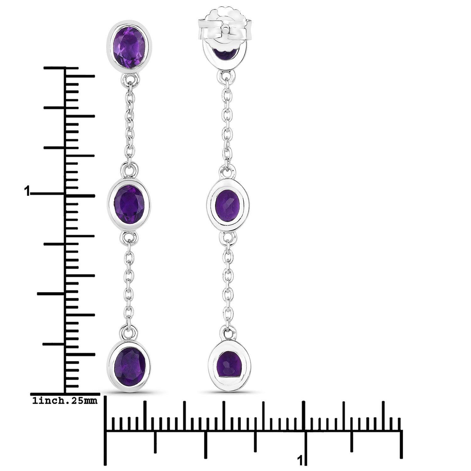 2.04 Carat Genuine Amethyst .925 Sterling Silver Earrings on sale at MyriadMart