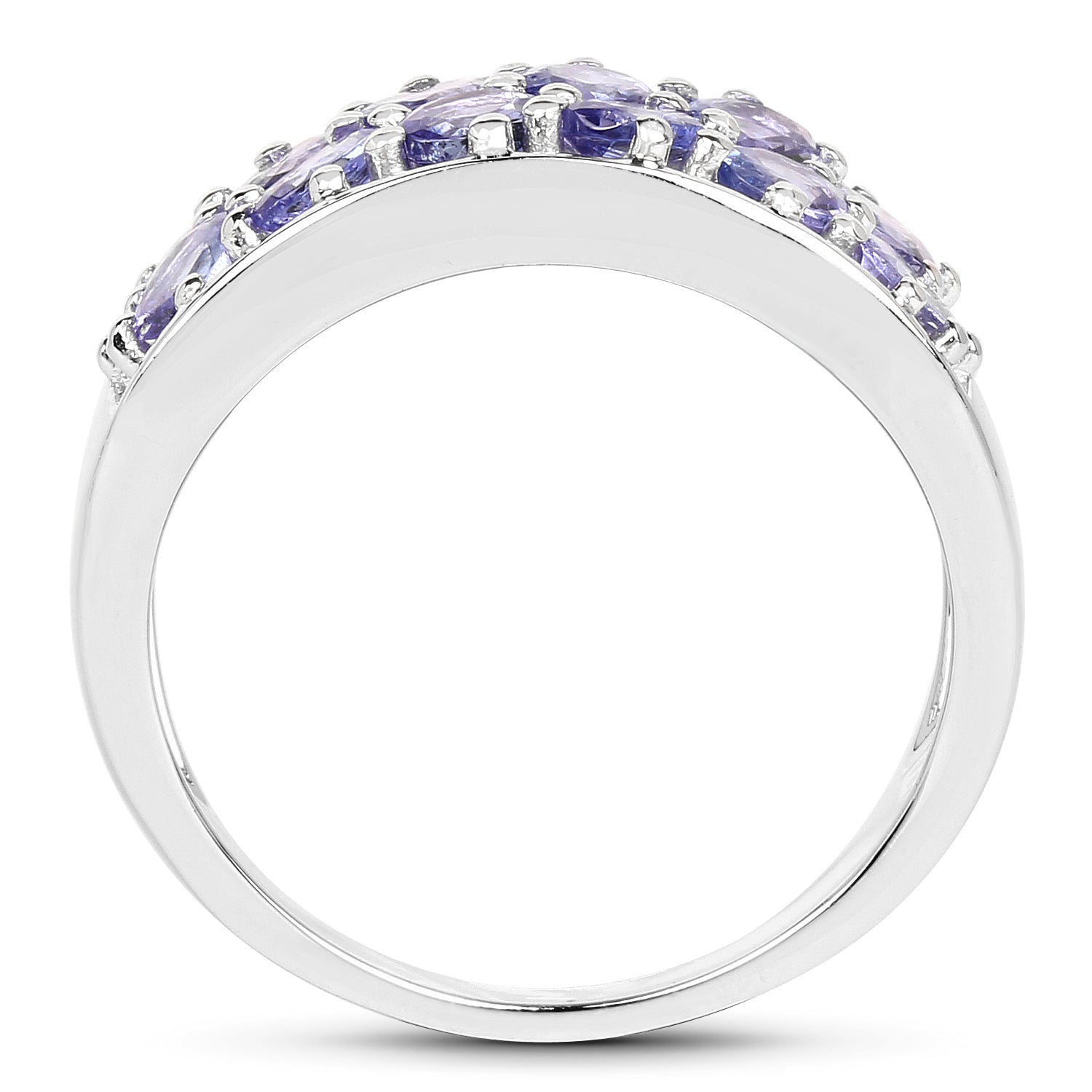 2.04 Carat Genuine Tanzanite .925 Sterling Silver Ring on sale at MyriadMart