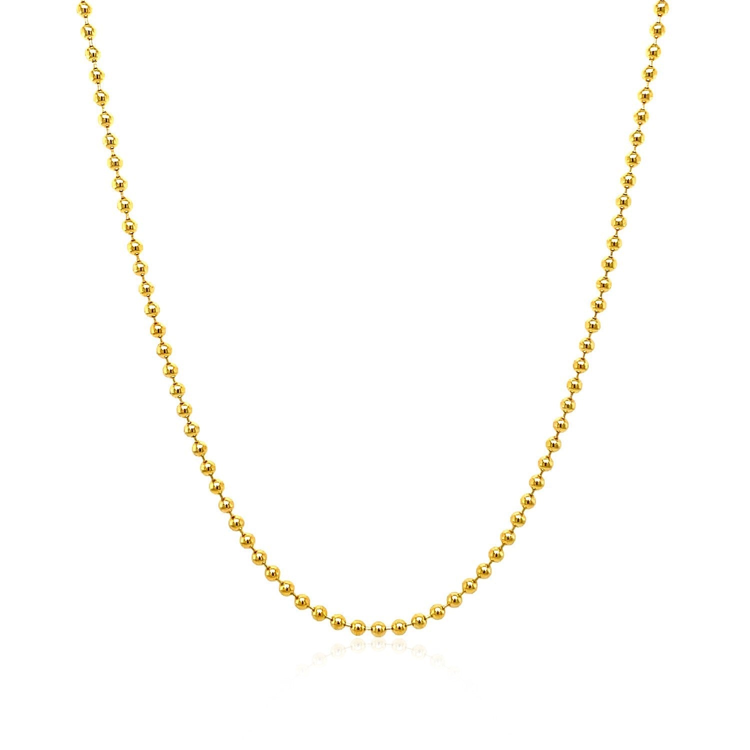 14k Yellow Gold Bead Chain 1.5mm on sale at MyriadMart