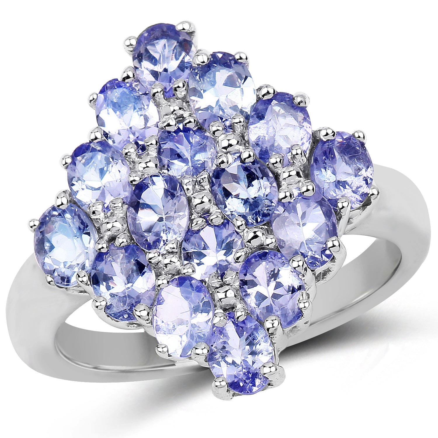 2.72 Carat Genuine Tanzanite .925 Sterling Silver Ring on sale at MyriadMart